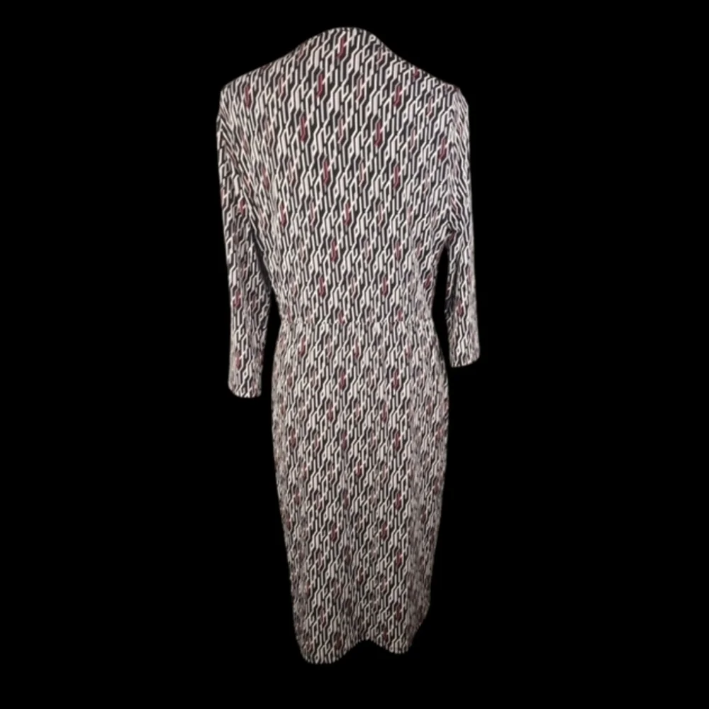 White House Black Market Mock Wrap Mini Geometric Print Dress Womens Size Medium